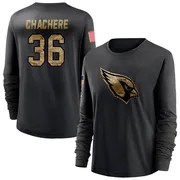 Women's Andre Chachere Arizona Cardinals Black 2020 Salute To Service Sideline Performance Long Sleeve T-Shirt