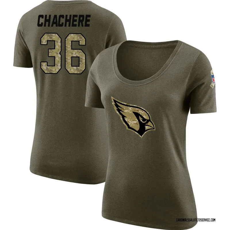 Women's Andre Chachere Arizona Cardinals Legend Olive Salute to Service Scoop Neck T-Shirt