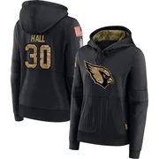 Women's Darren Hall Arizona Cardinals Black 2020 Salute to Service Sideline Performance Pullover Hoodie