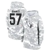 Women's Keshawn Banks Arizona Cardinals Camo Arctic 2024 Salute to Service Club Fleece Pullover Hoodie