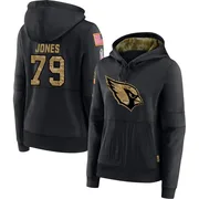 Women's Matthew Jones Arizona Cardinals Black 2020 Salute to Service Sideline Performance Pullover Hoodie