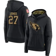 Women's Vi Jones Arizona Cardinals Black 2020 Salute to Service Sideline Performance Pullover Hoodie