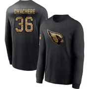 Youth Andre Chachere Arizona Cardinals Black 2020 Salute To Service Sideline Performance Long Sleeve T-Shirt