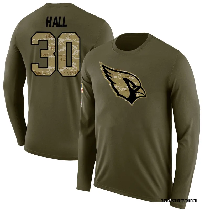 Youth Darren Hall Arizona Cardinals Legend Olive Salute to Service Sideline Long Sleeve T-Shirt