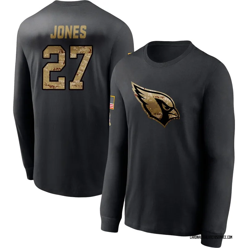 Youth Vi Jones Arizona Cardinals Black 2020 Salute To Service Sideline Performance Long Sleeve T-Shirt